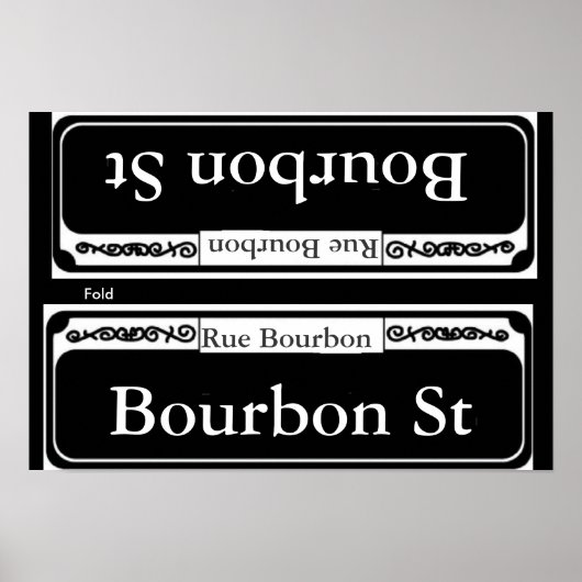 Bourbon Street Sign, Vold Sjabloon Poster (Voorkant)