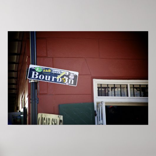 Bourbon Street, Street Sign. New Orleans Poster (Voorkant)