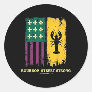 Bourbon Street Strong New Orleans Pride Crawfish M Ronde Sticker