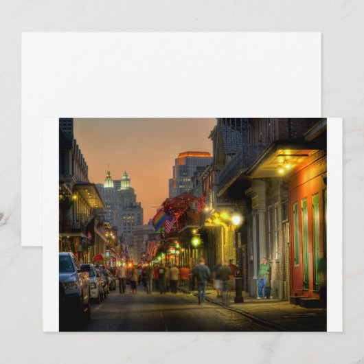 Bourbon Street Sunset Invitation Kaart (Voorkant / Achterkant)
