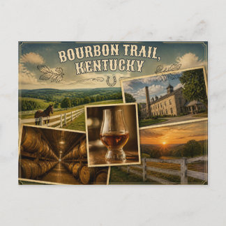 Bourbon Trail, Kentucky ansichtkaart Feestdagenkaart