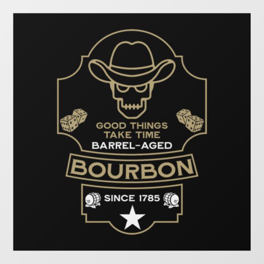 Bourbon Whiskey Art Raamsticker (Vel)