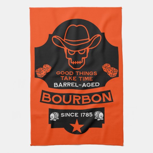 Bourbon Whiskey Art Theedoek (Verticaal)
