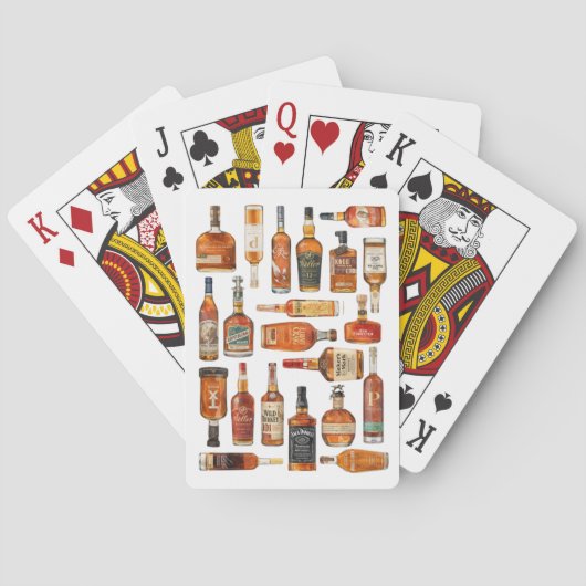 Bourbonfles Watercolor Speelkaarten (Achterkant)