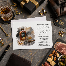 Bourbonproeverij 45e verjaardag Whiskey Sigaren Th Kaart