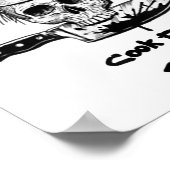 Bourdain Cook Free or Die Funny Skull Chef Voedsel Poster (Hoek)