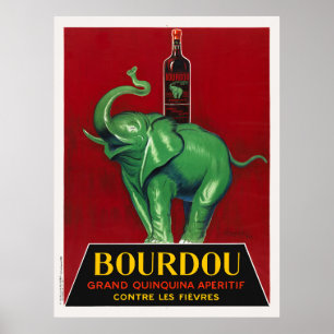 Bourdou Grand Quinquina Apéritif Frankrijk Vintage Poster
