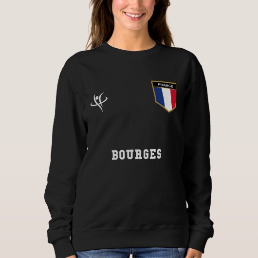 BOURGES France Vintage Sports Trui (Voorkant)