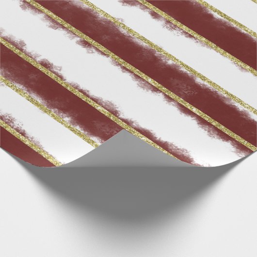 Bourgogdpenseelstreken met glitter wrapping paper cadeaupapier (Hoek)