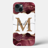 Bourgoglitter marmer Hoesje-Mate iPhone case (Achterkant)