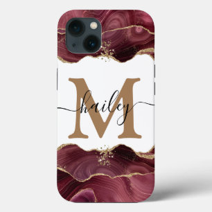 Bourgoglitter marmer Hoesje-Mate iPhone case