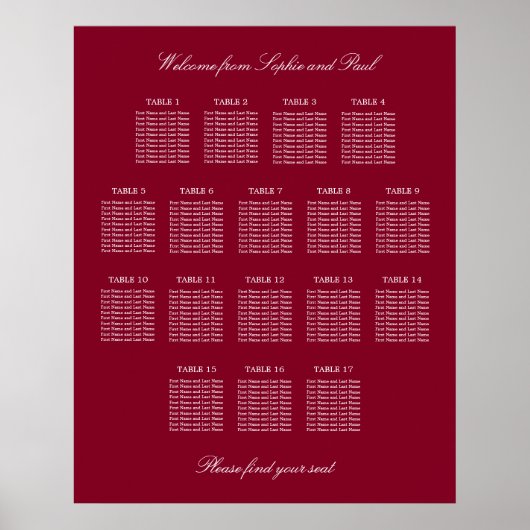 Bourgogne 17 Poster Tafelbruiloft (Voorkant)