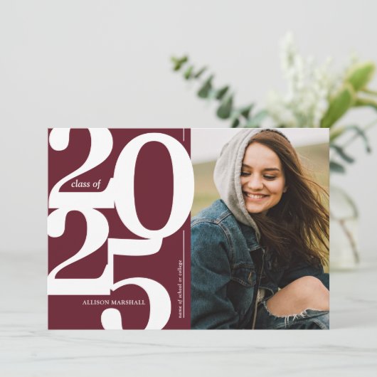 Bourgogne 2025 Foto Afstudeerfeest Kaart (Staand voorkant)