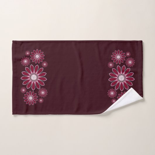 Bourgogne Abstracte Floral Bad Handdoek (Handdoek)