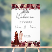 Bourgogne acryl bruiloft teken bord (Neutraal)