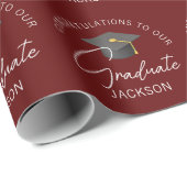 Bourgogne Afstuderen gepersonaliseerd Afstuderen Cadeaupapier (Rol Hoek)