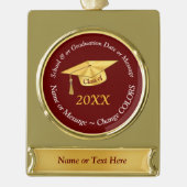 Bourgogne, Afstuderen Ornamenten gepersonaliseerd Verguld Banner Ornament (Voorkant)