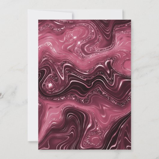 Bourgogne Agaat Marmeren Boog Moslim Bruiloft Kaart (Achterkant)