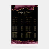 Bourgogne Agaat prijslijst Acryl Teken Acryl Bord (Voorkant)