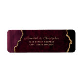 Bourgogne Agaat Wedding Return Adres Etiket (Voorkant)