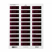 Bourgogne Agaat Wedding Return Adres Etiket (Full Sheet)