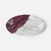 Bourgogne Agate Marble Gold Script Weddenschap Papieren Bordje (Gekanteld)