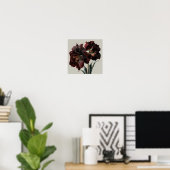 Bourgogne Amaryllis Bloemenkunst Print Poster (Thuiskantoor)