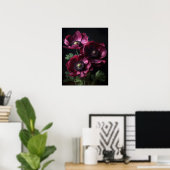Bourgogne Anemone Flowers Art Print Poster (Thuiskantoor)
