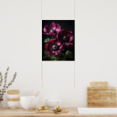Bourgogne Anemone Flowers Art Print Poster (Keuken)