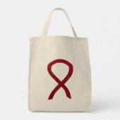 Bourgogne Awareness Ribbon Custom Art Canvas tas (Achterkant)