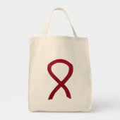 Bourgogne Awareness Ribbon Custom Art Canvas tas (Voorkant)
