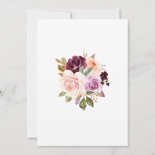 Bourgogne Baby shower Invitation Kaart (Achterkant)