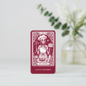 Bourgogne Baker Tarot Skeleton Pastry Chef Visitekaartje (Staand voorkant)