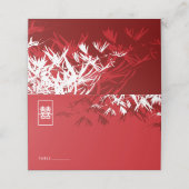 Bourgogne Bamboe vertrekt dubbelzijdig Chinees huw Plaatskaartje (Buitenkant ongevouwen)