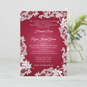 Bourgogne Baroque Lacy Floral Kaart (Staand voorkant)