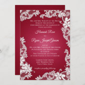 Bourgogne Baroque Lacy Floral Kaart (Voorkant / Achterkant)