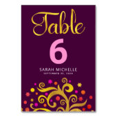 Bourgogne Bat Mitzvah Gouden Folie Boom van het Le Kaart (Voorkant)