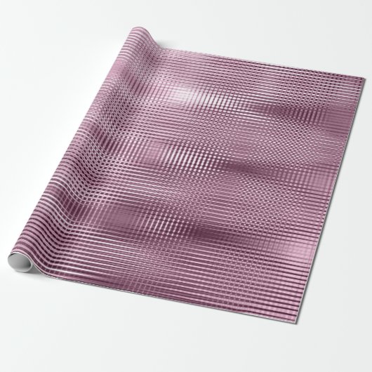 Bourgogne Beetrot Metallic Grill Stripe Minimal Lu Cadeaupapier (Uitgerold)