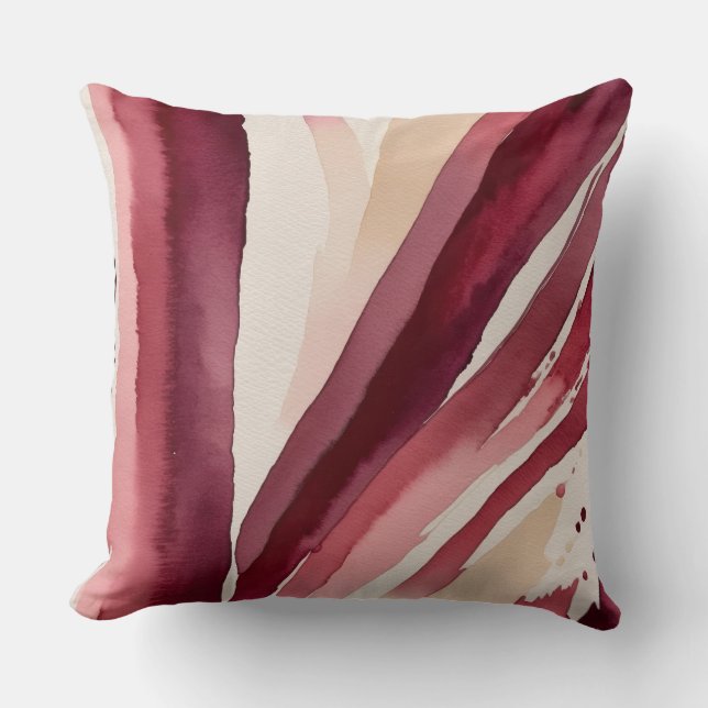 Bourgogne beige en wit abstract kussen (Voorkant)