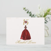 Bourgogne beige Quinceañera uitnodiging in het Spa (Staand voorkant)