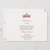 Bourgogne beige Quinceañera uitnodiging in het Spa (Achterkant)