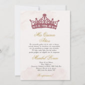 Bourgogne beige Quinceañera uitnodiging in het Spa (Achterkant)