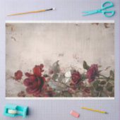 Bourgogne & Beige, Rozen Bloemen, Shabby Chic Tissuepapier (Craft)