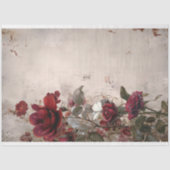 Bourgogne & Beige, Rozen Bloemen, Shabby Chic Tissuepapier (Voorkant)