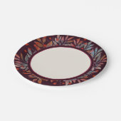 Bourgogne bessen & Blauwgroen groene bladeren Ivoo Papieren Bordje (Gekanteld)