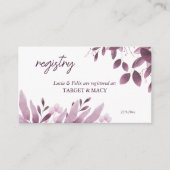 Bourgogne Big Leaves Bruiloft Geregistreerde Kaart (Voorkant)