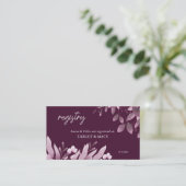 Bourgogne Big Leaves Bruiloft Geregistreerde Kaart (Staand voorkant)