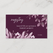 Bourgogne Big Leaves Bruiloft Geregistreerde Kaart (Voorkant)