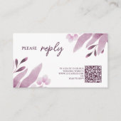 Bourgogne Big Leaves Bruiloft RSVP Informatiekaartje (Voorkant)