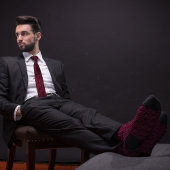 Bourgogne Bitcoin Symbool Omtrek Patroon Stropdas